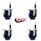 Service Caster 4'' Solid Poly Swivel 3/4'' Expanding Stem Caster Set Total Lock Brake, 4PK SCC-EXTTL20S414-SPUS-34-4 - alternate 4